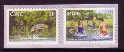 IRLAND MI-NR. 1339-1340 POSTFRISCH(MINT) FOLIENSTREIFEN EUROPA 2001 WASSER FISCH ANGLER