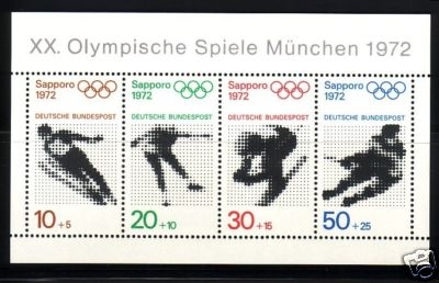DEUTSCHLAND BLOCK 6 POSTFRISCH(MINT) OLYMPISCHE SPIELE 1972 SAPPORO SKI EISHOCKEY