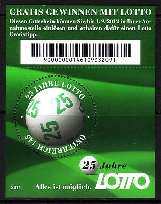 ÖSTERREICH BLOCK 66 POSTFRISCH(MINT) 25 JAHRE ZAHLENLOTTO "6 aus 45" IN ÖSTERREICH 2011