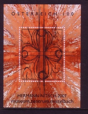 ÖSTERREICH BLOCK 37 POSTFRISCH(MINT) MODERNE KUNST HERMANN NITSCH 2007