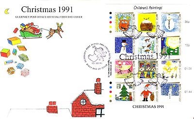GUERNSEY MI-NR. 537-548 FDC WEIHNACHTEN 1991
