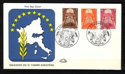 LUXEMBURG MI-NR. 572-574 FDC EUROPA 1957