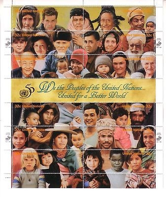 UNO NEW YORK MI-NR. 692-703 KLEINBOGEN POSTFRISCH(MINT) 50 JAHRE VEREINTE NATIONEN