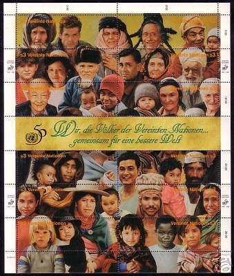 UNO WIEN MI-NR. 190-201 POSTFRISCH(MINT) KLEINBOGEN 50 JAHRE VEREINTE NATIONEN