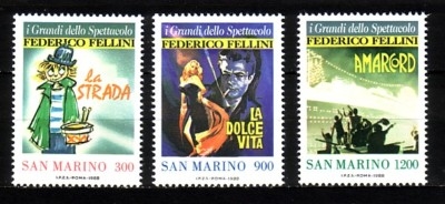 SAN MARINO MI-NR. 1391-1393 POSTFRISCH(MINT) EUROPÄISCHER FILM und FERNSEHEN MITLÄUFER 1988