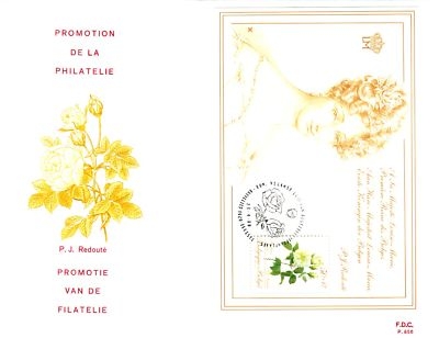 BELGIEN BLOCK 57 FDC KÖNIGIN LOUISE-MARIE WEISSE ROSE 1988