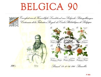 BELGIEN BLOCK 61 FDC BELGICA ´90 ROSEN PIERRE JOESPH REDOUTE