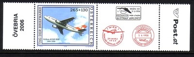 ÖSTERREICH MI-NR. 2606 POSTFRISCH(MINT) TAG DER BRIEFMARKE 2006 AIRBUS A310-300 ZIERFELD RECHTS