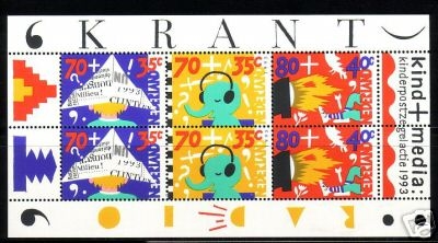 NIEDERLANDE BLOCK 39 POSTFRISCH(MINT) DAS KIND UND DIE MEDIEN 1993