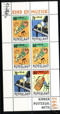 NIEDERLANDE BLOCK 37 POSTFRISCH(MINT) DAS KIND UND DIE MUSIK 1992