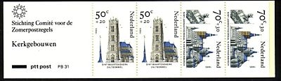 NIEDERLANDE MH 32 POSTFRISCH(MINT) PB 31 ZOMERPOSTZEGELS 1985 - KIRCHEN