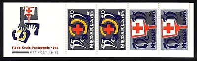NIEDERLANDE MH 37 POSTFRISCH(MINT) PB 36 ROTES KREUZ 1987