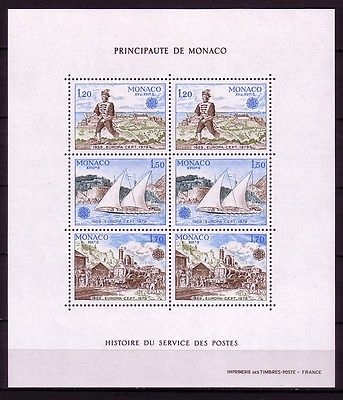 MONACO BLOCK 15 POSTFRISCH(MINT) EUROPA 1979 POST- UND FERNMELDEWESEN SCHIFFE EISENBAHN POSTBOTE