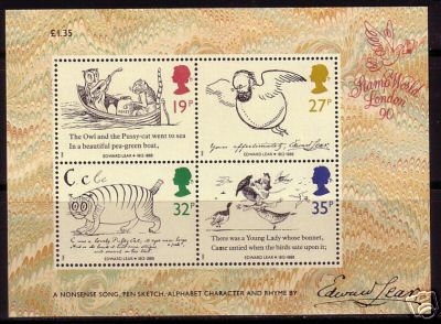 GROSSBRITANNIEN BLOCK 4 POSTFRISCH(MINT) ZEICHNUNGEN EULE KATZE VOGEL