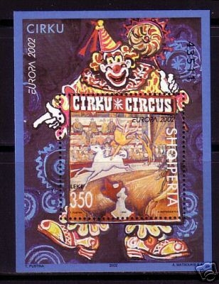 ALBANIEN BLOCK 138 POSTFRISCH EUROPA 2002 CLOWN ZIRKUS
