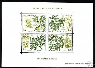 MONACO BLOCK 41 POSTFRISCH(MINT) VIER JAHRESZEITEN OLIVENZWEIG 1988