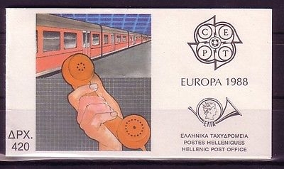 GRIECHENLAND MH 8 POSTFRISCH(MINT) EUROPA 1988 TRANSPORT EISENBAHN U-BAHN