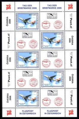 ÖSTERREICH MI-NR. 2606 POSTFRISCH(MINT) KLEINBOGEN TAG DER BRIEFMARKE 2006 AIRBUS A310-300