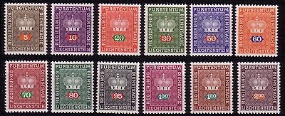 LIECHTENSTEIN DIENSTMARKEN MI-NR. 45-56 POSTFRISCH(MINT) FÜRSTENKRONE 1968