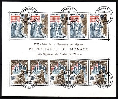 MONACO BLOCK 19 GESTEMPELT EUROPA-CEPT 1982 - HISTORISCHE EREIGNISSE