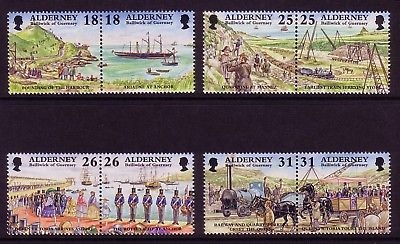 ALDERNEY MI-NR. 108-115 POSTFRISCH(MINT) ZD HISTORISCHE ENTWICKLUNG EISENBAHN SCHIFF PFERD KUTSCHE