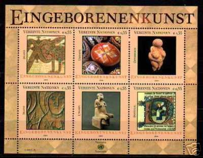 UNO WIEN BLOCK 18 POSTFRISCH KUNST der EINGEBORENEN (II) TERRACOTTA 2004