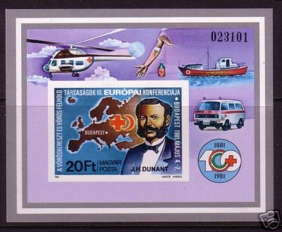 UNGARN 10 x BLOCK 149 B POSTFRISCH(MINT) HENRI DUNANT ROTES KREUZ AUTO SCHIFF