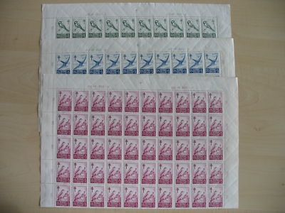 FINNLAND MI-NR. 413-415 POSTFRISCH HALBER BOGENSATZ BEKÄMPFUNG DER TUBERKULOSE 1952 - VÖGEL KOHLMEISE