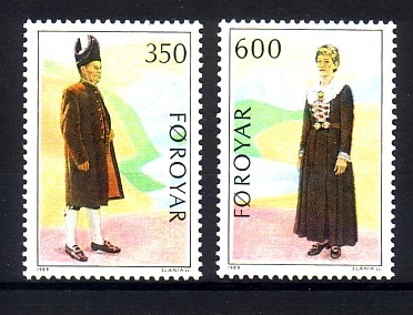 FÄRÖER MI-NR. 182-183 POSTFRISCH(MINT) NORDEN 1989 VOLKSTRACHTEN