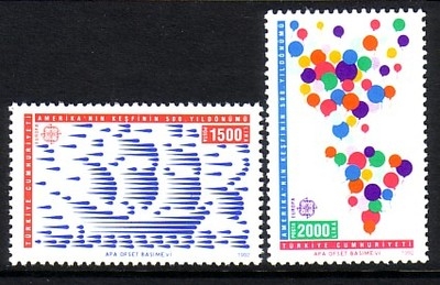 TÜRKEI 2947-2948 POSTFRISCH(MINT) EUROPA CEPT 1992 ENTDECKUNG AMERIKAS - COLUMBUS