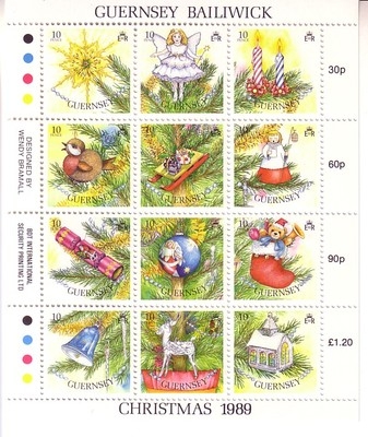 GUERNSEY MI-NR. 470-481 POSTFRISCH(MINT) KLEINBOGEN WEIHNACHTEN 1989 CHRISTBAUMSCHMUCK
