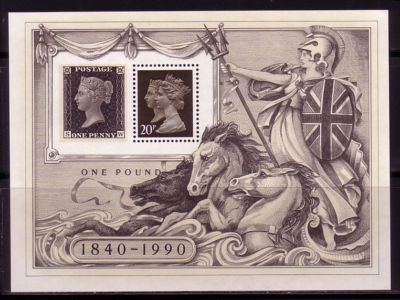 GROSSBRITANNIEN BLOCK 6 POSTFRISCH(MINT) 150 JAHRE BRIEFMARKEN 1990