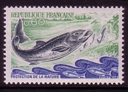 FRANKREICH MI-NR. 1794 POSTFRISCH(MINT) NATURSCHUTZ 1972 LACHS