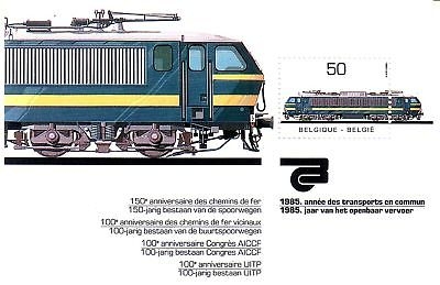 BELGIEN BLOCK 55 POSTFRISCH(MINT) ELEKTROLOKOMOTIVEN 1985