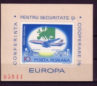 RUMÄNIEN BLOCK 144 POSTFRISCH(MINT) KSZE DÜSENFLUGZEUG BOEING 707 EUROPA MITLÄUFER