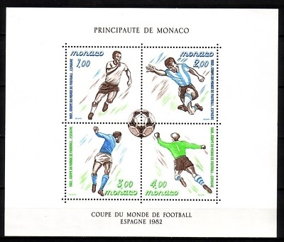 MONACO BLOCK 20 POSTFRISCH(MINT) FUSSBALL WM SPANIEN 1982