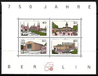 BERLIN BLOCK 8 POSTFRISCH(MINT) 750 JAHRE BERLIN SCHLOSS- PHILHARMONIE 1987