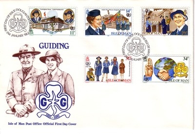 ISLE OF MAN MI-NR. 272-276 FDC PFADFINDERINNEN 1985