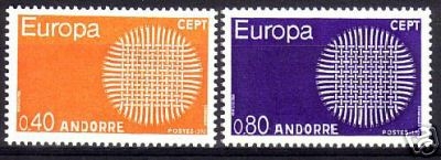 ANDORRA FRANZÖSISCH MI-NR. 222-223 POSTFRISCH(MINT) EUROPA CEPT 1970
