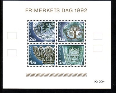 NORWEGEN BLOCK 18 POSTFRISCH(MINT) TAG DER BRIEFMARKE 1992 GLASBLÄSERKUNST