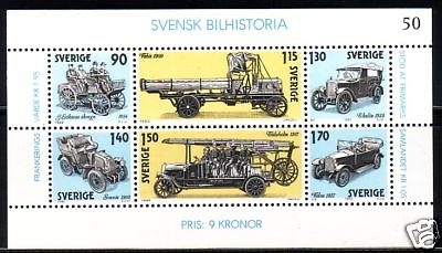SCHWEDEN BLOCK 8 POSTFRISCH(MINT) AUTOMOBILBAU - VOLVO - SCANIA....