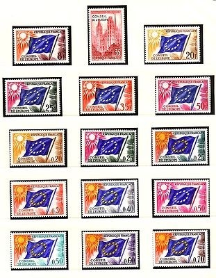 FRANKREICH EUROPARAT MI-NR. 1-15 POSTFRISCH(MINT) EUROPAFLAGGE