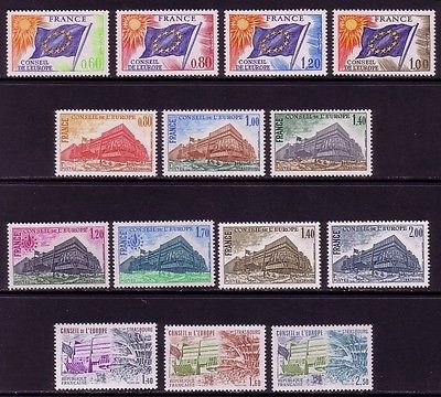 FRANKREICH EUROPARAT MI-NR. 16-29 POSTFRISCH(MINT) EUROPAFLAGGE UND PALAIS DE LÈUROPE IN STRASSBURG