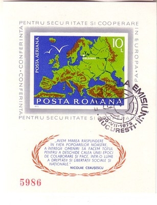 RUMÄNIEN BLOCK 125 GESTEMPELT(USED) KSZE 1975 LANDKARTE EUROPA