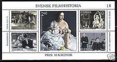 SCHWEDEN BLOCK 9 POSTFRISCH(MINT) FILMGESCHICHTE INGMAR BERMANN GRETA GARBO