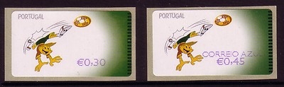 PORTUGAL ATM 44 POSTFRISCH(MINT) 2 Werte sk QUINAS FUSSBALL EM 2004