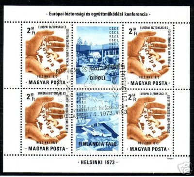 UNGARN BLOCK 99 A GESTEMPELT(USED) KSZE HELSINKI 1973