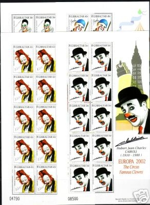 GIBRALTAR MI-NR. 1002-1005 POSTFRISCH(MINT) KLEINBOGENSATZ EUROPA 2002 ZIRKUS CLOWNS