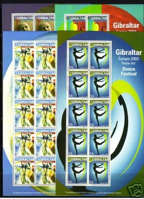GIBRALTAR MI-NR. 1032-1035 POSTFRISCH(MINT) KLEINBOGENSATZ EUROPA 2003 PLAKATKUNST
