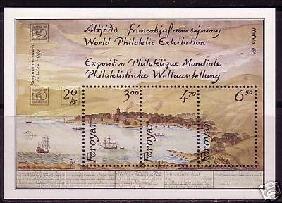 FÄRÖER BLOCK 2 POSTFRISCH(MINT) BRIEFMARKENAUSSTELLUNG HAFNIA ´87 GEMÄLDE MIT SCHIFFEN